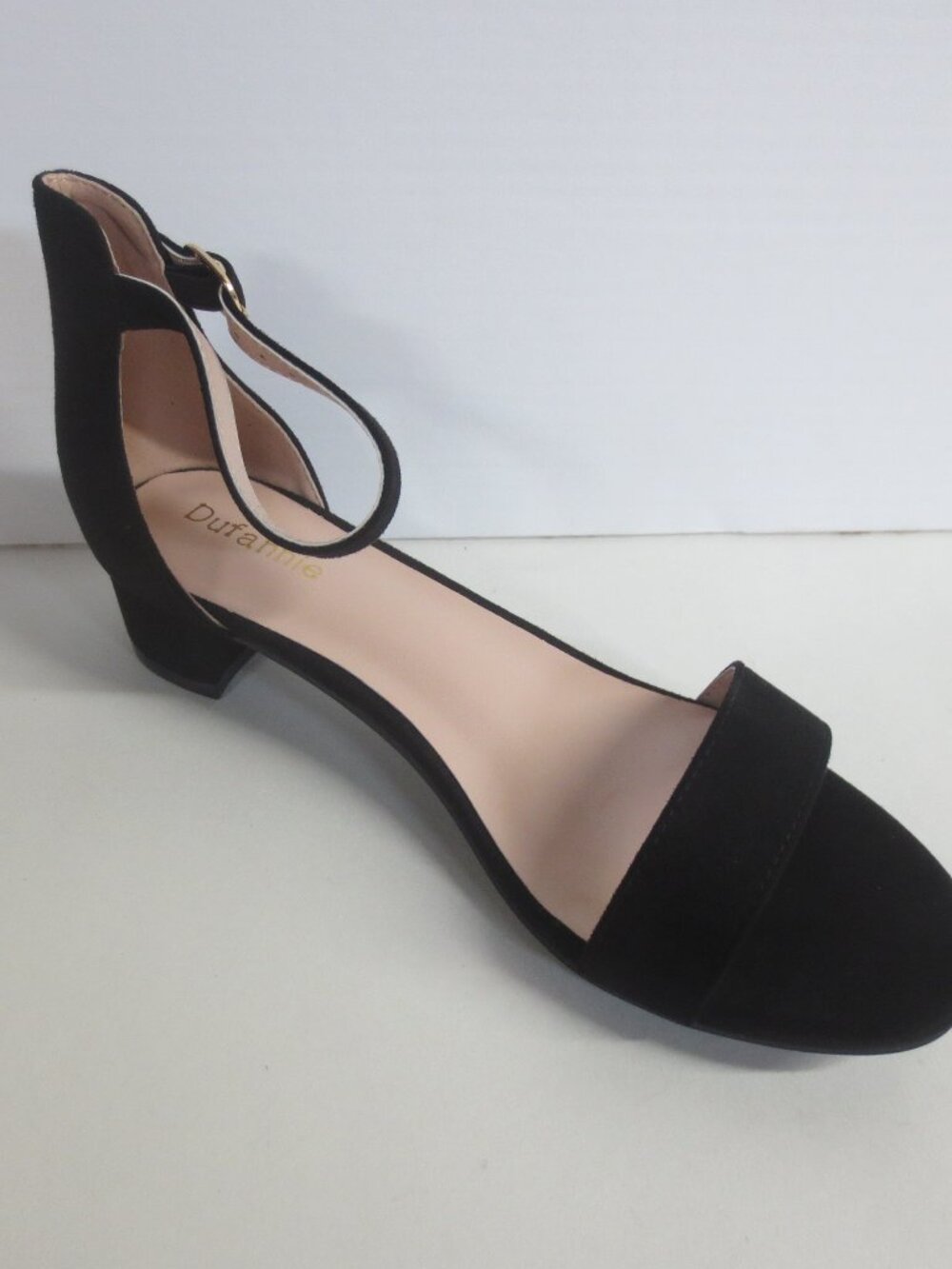 DUFANNIE WOMEN'S BLACK BLOCK HEELED SANDALS - US SIZE 6